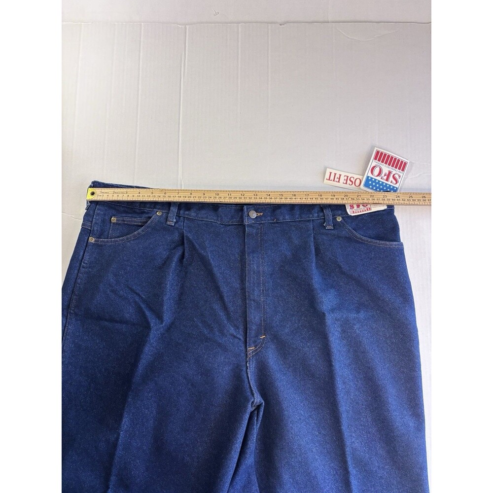 Vintage SFO San Francisco Overall Jeans Made USA NWT W48 L30 Blue - Picture 5 of 13